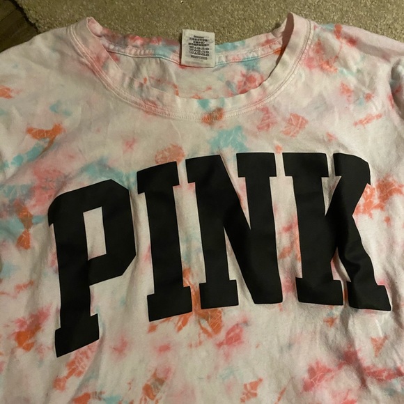 PINK VICTORIA SECRET Tie dye cropped top - Picture 2 of 4